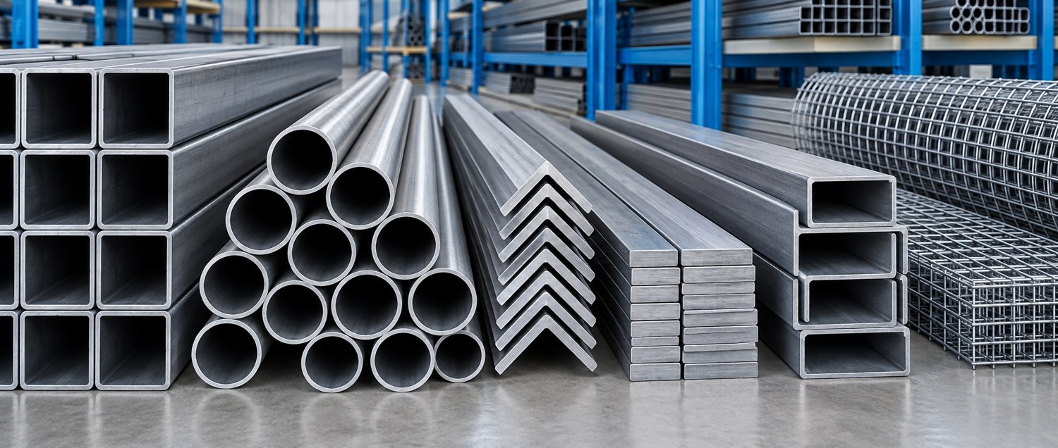 Illustrative image of steel pipes and sections