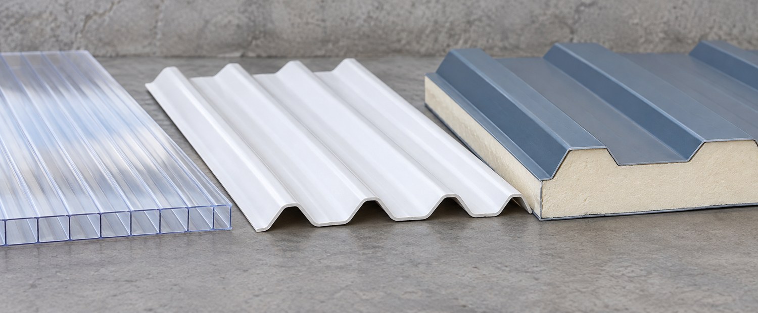 Illustrative polycarbonate, uPVC and PUF roofing panels