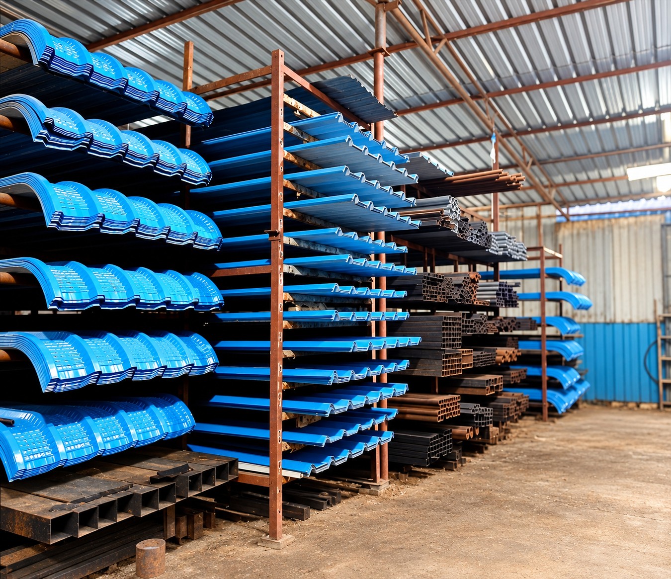 Steel pipes and roofing sheets stocked at Chennai Steels